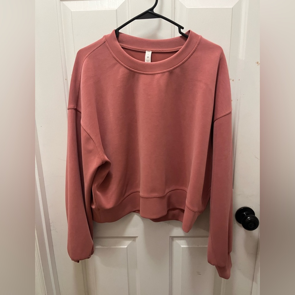 🍋LIKE NEW Lululemon Perfectly Oversized Cropped Crew *Softstreme Brier Rose - 10